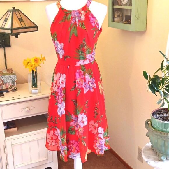 INC International Concepts Hot Tropical Halter Dress. Island, Beachy, Tropical - Picture 1 of 15
